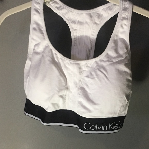 calvin klein white sports bra